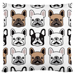 Dog French Bulldog Seamless Pattern Face Head Large Cushion Case (one Side) by BangZart