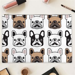 Dog French Bulldog Seamless Pattern Face Head Cosmetic Bag (xxl) by BangZart