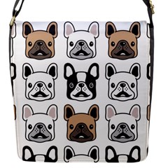 Dog French Bulldog Seamless Pattern Face Head Flap Closure Messenger Bag (s) by BangZart