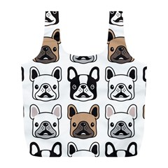 Dog French Bulldog Seamless Pattern Face Head Full Print Recycle Bag (l) by BangZart