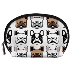 Dog French Bulldog Seamless Pattern Face Head Accessory Pouch (large) by BangZart