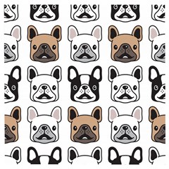 Dog French Bulldog Seamless Pattern Face Head Wooden Puzzle Square by BangZart