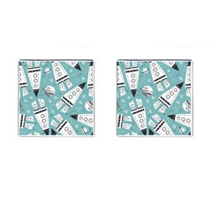 Cute Seamless Pattern With Rocket Planets Stars Cufflinks (square) by BangZart