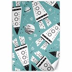 Cute seamless pattern with rocket planets stars Canvas 12  x 18  11.88 x17.36  Canvas - 1