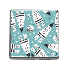 Cute Seamless Pattern With Rocket Planets Stars Memory Card Reader (square 5 Slot) by BangZart