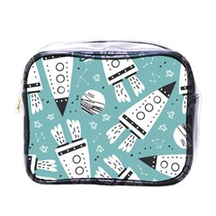 Cute Seamless Pattern With Rocket Planets Stars Mini Toiletries Bag (one Side) by BangZart