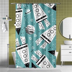 Cute Seamless Pattern With Rocket Planets Stars Shower Curtain 48  X 72  (small)  by BangZart