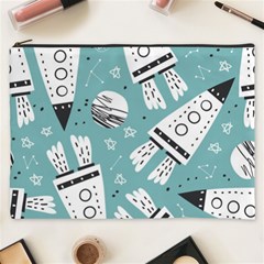 Cute Seamless Pattern With Rocket Planets Stars Cosmetic Bag (xxxl) by BangZart