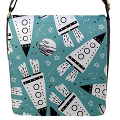 Cute Seamless Pattern With Rocket Planets Stars Flap Closure Messenger Bag (s) by BangZart