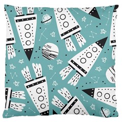 Cute Seamless Pattern With Rocket Planets Stars Standard Flano Cushion Case (two Sides) by BangZart