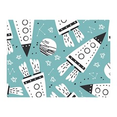 Cute Seamless Pattern With Rocket Planets Stars Double Sided Flano Blanket (mini)  by BangZart