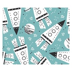 Cute Seamless Pattern With Rocket Planets Stars Double Sided Flano Blanket (small)  by BangZart