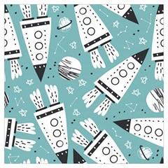 Cute Seamless Pattern With Rocket Planets Stars Long Sheer Chiffon Scarf  by BangZart