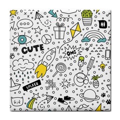 Set Cute Colorful Doodle Hand Drawing Tile Coaster by BangZart