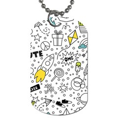 Set Cute Colorful Doodle Hand Drawing Dog Tag (two Sides) by BangZart