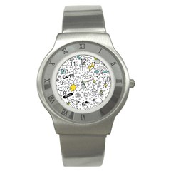 Set Cute Colorful Doodle Hand Drawing Stainless Steel Watch by BangZart