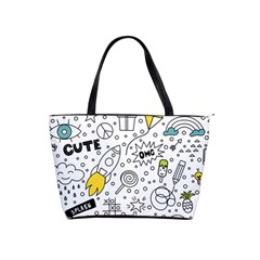 Set Cute Colorful Doodle Hand Drawing Classic Shoulder Handbag by BangZart