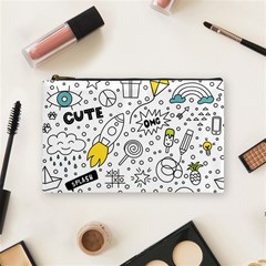 Set Cute Colorful Doodle Hand Drawing Cosmetic Bag (medium) by BangZart