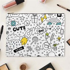 Set Cute Colorful Doodle Hand Drawing Cosmetic Bag (xl) by BangZart