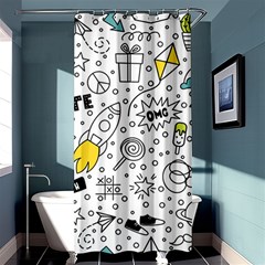 Set Cute Colorful Doodle Hand Drawing Shower Curtain 36  X 72  (stall)  by BangZart