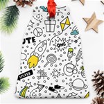 Set cute colorful doodle hand drawing Bell Ornament (Two Sides) Back