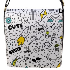 Set Cute Colorful Doodle Hand Drawing Flap Closure Messenger Bag (s) by BangZart