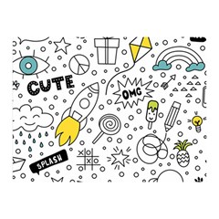 Set Cute Colorful Doodle Hand Drawing Double Sided Flano Blanket (mini)  by BangZart