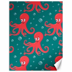 Cute Smiling Red Octopus Swimming Underwater Canvas 12  X 16  by BangZart