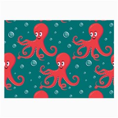 Cute Smiling Red Octopus Swimming Underwater Large Glasses Cloth by BangZart