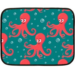 Cute Smiling Red Octopus Swimming Underwater Fleece Blanket (mini) by BangZart