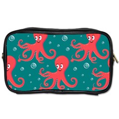 Cute Smiling Red Octopus Swimming Underwater Toiletries Bag (one Side) by BangZart