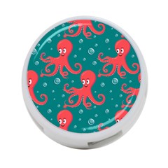 Cute Smiling Red Octopus Swimming Underwater 4-port Usb Hub (one Side) by BangZart