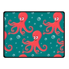 Cute Smiling Red Octopus Swimming Underwater Fleece Blanket (small) by BangZart