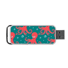 Cute Smiling Red Octopus Swimming Underwater Portable Usb Flash (two Sides) by BangZart