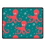 Cute smiling red octopus swimming underwater Double Sided Fleece Blanket (Small)  45 x34  Blanket Back