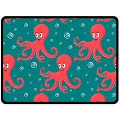 Cute Smiling Red Octopus Swimming Underwater Double Sided Fleece Blanket (large)  by BangZart