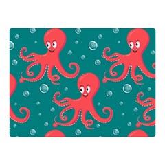 Cute Smiling Red Octopus Swimming Underwater Double Sided Flano Blanket (mini)  by BangZart