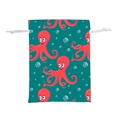 Cute Smiling Red Octopus Swimming Underwater Lightweight Drawstring Pouch (s) by BangZart