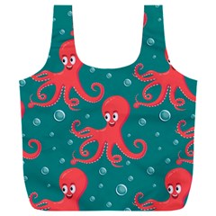 Cute Smiling Red Octopus Swimming Underwater Full Print Recycle Bag (xxxl) by BangZart