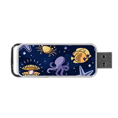 Marine Seamless Pattern Thin Line Memphis Style Portable Usb Flash (one Side) by BangZart