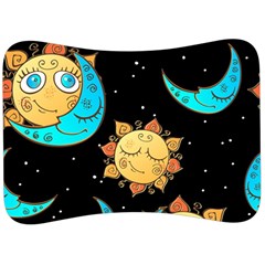 Seamless Pattern With Sun Moon Children Velour Seat Head Rest Cushion