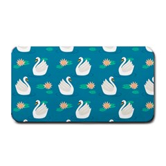 Elegant Swan Pattern With Water Lily Flowers Medium Bar Mats by BangZart