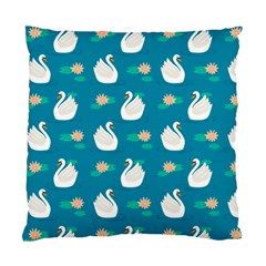 Elegant Swan Pattern With Water Lily Flowers Standard Cushion Case (one Side) by BangZart