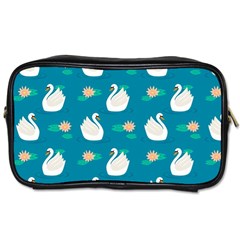 Elegant Swan Pattern With Water Lily Flowers Toiletries Bag (two Sides) by BangZart