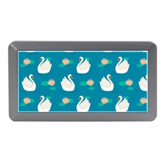 Elegant Swan Pattern With Water Lily Flowers Memory Card Reader (mini) by BangZart