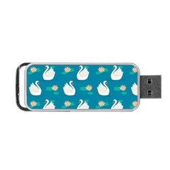 Elegant Swan Pattern With Water Lily Flowers Portable Usb Flash (two Sides) by BangZart