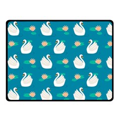 Elegant Swan Pattern With Water Lily Flowers Double Sided Fleece Blanket (small)  by BangZart