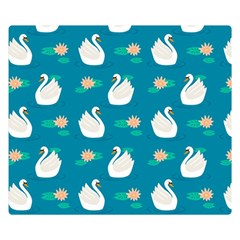 Elegant Swan Pattern With Water Lily Flowers Double Sided Flano Blanket (small)  by BangZart