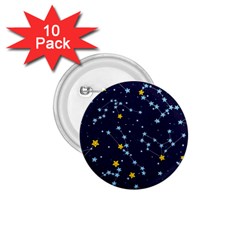 Seamless Pattern With Cartoon Zodiac Constellations Starry Sky 1 75  Buttons (10 Pack) by BangZart