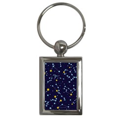 Seamless Pattern With Cartoon Zodiac Constellations Starry Sky Key Chain (rectangle) by BangZart